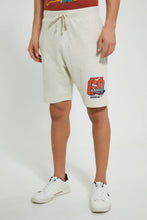 تنزيل الصورة على معرض الصور، Redtag-Ecru-Terry-Shorts-With-Placement-Print-Active-Shorts-Men&#39;s-
