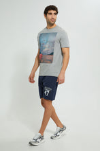 تنزيل الصورة على معرض الصور، Redtag-Indigo-Terry-Shorts-With-Placement-Print-Active-Shorts-Men&#39;s-
