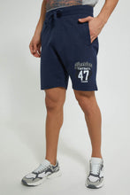 تنزيل الصورة على معرض الصور، Redtag-Indigo-Terry-Shorts-With-Placement-Print-Active-Shorts-Men&#39;s-
