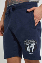 تنزيل الصورة على معرض الصور، Redtag-Indigo-Terry-Shorts-With-Placement-Print-Active-Shorts-Men&#39;s-
