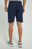 Redtag-Indigo-Terry-Shorts-With-Placement-Print-Active-Shorts-Men's-