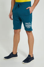 تنزيل الصورة على معرض الصور، Redtag-Green-Terry-Shorts-With-Placement-Print-Active-Shorts-Men&#39;s-
