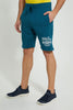 Redtag-Green-Terry-Shorts-With-Placement-Print-Active-Shorts-Men's-