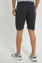 تنزيل الصورة على معرض الصور، Redtag-Charcoal-Terry-Shorts-With-Placement-Print-Active-Shorts-Men&#39;s-
