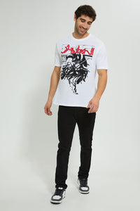 Redtag-White-Digital-Printed-T-Shirt-Graphic-Prints-Men's-