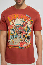 Load image into Gallery viewer, Redtag-Brown-Digital-Printed-T-Shirt-Graphic-Prints-Men&#39;s-
