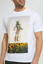 Load image into Gallery viewer, Redtag-White-Digital-Printed-T-Shirt-Graphic-Prints-Men&#39;s-
