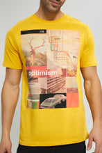 Load image into Gallery viewer, Redtag-Mustard-Digital-Printed-T-Shirt-Graphic-Prints-Men&#39;s-
