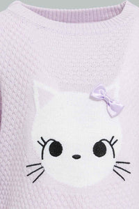 Redtag-Lilac-Printed-Pullover-Pullovers-Infant-Girls-3 to 24 Months