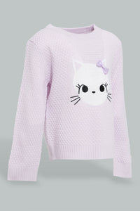 Redtag-Lilac-Printed-Pullover-Pullovers-Infant-Girls-3 to 24 Months