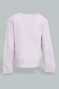 Redtag-Lilac-Printed-Pullover-Pullovers-Infant-Girls-3 to 24 Months