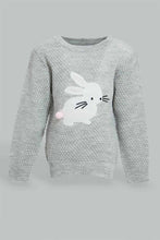 تنزيل الصورة على معرض الصور، Redtag-Grey-Melange-Printed-Pullover-Pullovers-Infant-Girls-3 to 24 Months
