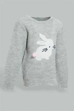 تنزيل الصورة على معرض الصور، Redtag-Grey-Melange-Printed-Pullover-Pullovers-Infant-Girls-3 to 24 Months
