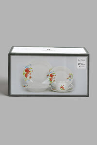 White Floral Print Dinner Set (20 Piece)