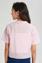 Load image into Gallery viewer, Redtag-Pink-Organza-Crop-Shirt-Blouses-Senior-Girls-9 to 14 Years
