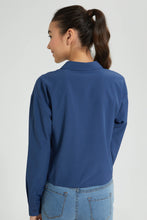 Load image into Gallery viewer, Redtag-Blue-SaT-Shirtn-Oversize-Crop-Shirt-Blouses-Senior-Girls-9 to 14 Years
