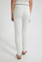 تنزيل الصورة على معرض الصور، Redtag-White-Skinny-Jean-With-Belt-Jeans-Skinny-Fit-Senior-Girls-9 to 14 Years
