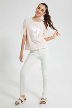 تنزيل الصورة على معرض الصور، Redtag-White-Skinny-Jean-With-Belt-Jeans-Skinny-Fit-Senior-Girls-9 to 14 Years
