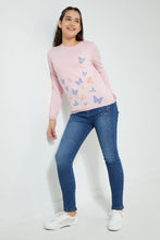 تنزيل الصورة على معرض الصور، Redtag-Meduim-Wash-Skinny-High-Rise-Jean-With-Embroidery-Jeans-Skinny-Fit-Senior-Girls-9 to 14 Years
