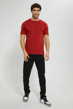 Load image into Gallery viewer, Redtag-Rust-Crew-Neck-Solid-T-Shirt-Plain-Men&#39;s-
