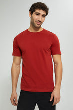 Load image into Gallery viewer, Redtag-Rust-Crew-Neck-Solid-T-Shirt-Plain-Men&#39;s-
