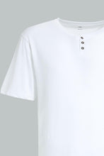 Load image into Gallery viewer, Redtag-White-Henley-T-Shirt-Henley-Tees-Men&#39;s-
