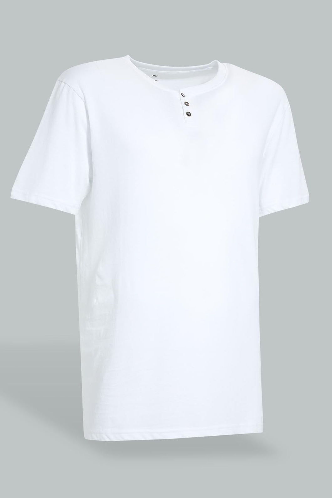 Redtag-White-Henley-T-Shirt-Henley-Tees-Men's-