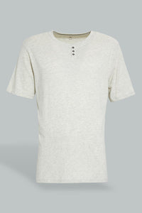 Redtag-Ecru-Henley-T-Shirt-Henley-Tees-Men's-