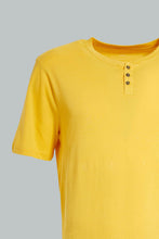 Load image into Gallery viewer, Redtag-Yellow-Henley-T-Shirt-Henley-Tees-Men&#39;s-
