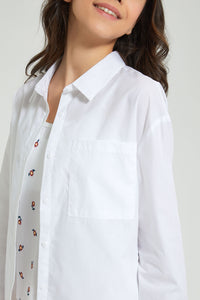 Redtag-White-Twofer-Shirt-Blouses-Senior-Girls-9 to 14 Years