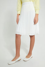 تنزيل الصورة على معرض الصور، Redtag-White-Pleated-Skirt-Skirts-Senior-Girls-9 to 14 Years
