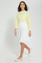 تنزيل الصورة على معرض الصور، Redtag-White-Pleated-Skirt-Skirts-Senior-Girls-9 to 14 Years
