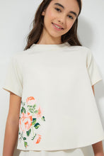 Load image into Gallery viewer, Redtag-Beige-High-Neck-Top-With-Print-Blouses-Senior-Girls-9 to 14 Years
