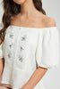 Redtag-White-Puffsleeve-Embroideredroidered-Top-Blouses-Senior-Girls-9 to 14 Years