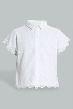 Load image into Gallery viewer, Redtag-White-Collared-Chiffly-Shirt-Colour:White,-Filter:Senior-Girls-(9-to-14-Yrs),-GSR-Blouses,-New-In,-New-In-GSR,-Non-Sale,-S22A,-Section:Kidswear-Senior-Girls-9 to 14 Years
