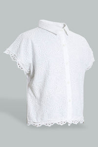 Redtag-White-Collared-Chiffly-Shirt-Colour:White,-Filter:Senior-Girls-(9-to-14-Yrs),-GSR-Blouses,-New-In,-New-In-GSR,-Non-Sale,-S22A,-Section:Kidswear-Senior-Girls-9 to 14 Years