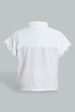 Load image into Gallery viewer, Redtag-White-Collared-Chiffly-Shirt-Colour:White,-Filter:Senior-Girls-(9-to-14-Yrs),-GSR-Blouses,-New-In,-New-In-GSR,-Non-Sale,-S22A,-Section:Kidswear-Senior-Girls-9 to 14 Years
