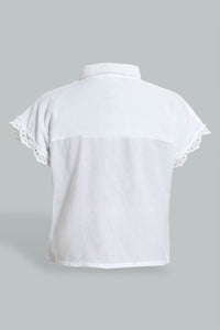 Redtag-White-Collared-Chiffly-Shirt-Colour:White,-Filter:Senior-Girls-(9-to-14-Yrs),-GSR-Blouses,-New-In,-New-In-GSR,-Non-Sale,-S22A,-Section:Kidswear-Senior-Girls-9 to 14 Years