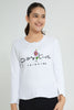 Redtag-White-Ruffled-Hd-Print-Long-Sleeve-T-Shirts-Plain-Senior-Girls-9 to 14 Years