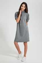 تنزيل الصورة على معرض الصور، Redtag-Highneck-Jacquard-Dress-Dresses-Senior-Girls-9 to 14 Years
