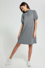 تنزيل الصورة على معرض الصور، Redtag-Highneck-Jacquard-Dress-Dresses-Senior-Girls-9 to 14 Years
