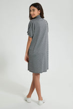 تنزيل الصورة على معرض الصور، Redtag-Highneck-Jacquard-Dress-Dresses-Senior-Girls-9 to 14 Years
