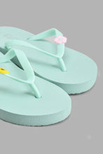 تنزيل الصورة على معرض الصور، Redtag-Pale-Green-Floral-Trim-Flip-Flop-Flip-Flops-Senior-Girls-5 to 14 Years
