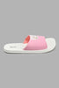 Redtag-Pale-Pink-Bunny-Print-Slide-Sliders-Senior-Girls-5 to 14 Years