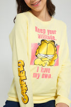 Load image into Gallery viewer, Redtag-Yellow-Garfield-SweaT-Shirts-Active-Sweatshirts-Senior-Girls-9 to 14 Years
