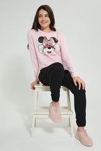 Load image into Gallery viewer, Redtag-Pink-Minnie-Mouse-SweaT-Shirts-Active-Sweatshirts-Senior-Girls-9 to 14 Years
