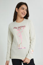 Load image into Gallery viewer, Redtag-Beige-Pink-Panther-SweaT-Shirts-Active-Sweatshirts-Senior-Girls-9 to 14 Years
