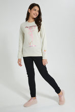 Load image into Gallery viewer, Redtag-Beige-Pink-Panther-SweaT-Shirts-Active-Sweatshirts-Senior-Girls-9 to 14 Years

