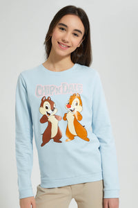 Redtag-Black-Chip-&-Dale-SweaT-Shirts-Active-Sweatshirts-Senior-Girls-9 to 14 Years