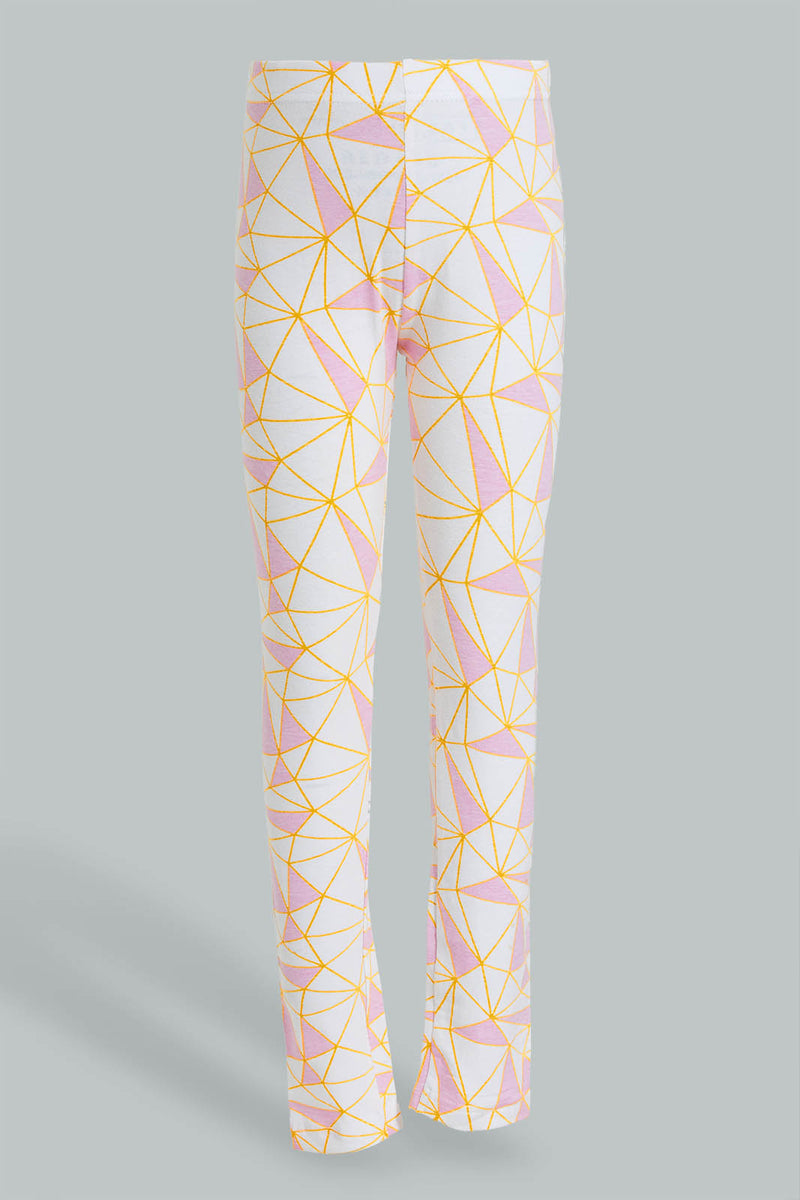 Redtag-Pink-Abstract-Print-Legging-Leggings-Girls-2 to 8 Years